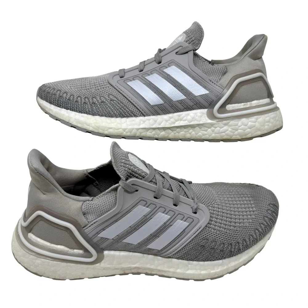 Adidas Ultraboost 20 Grey Silver‎ Primeblue Running Shoes Size Women's 8.5